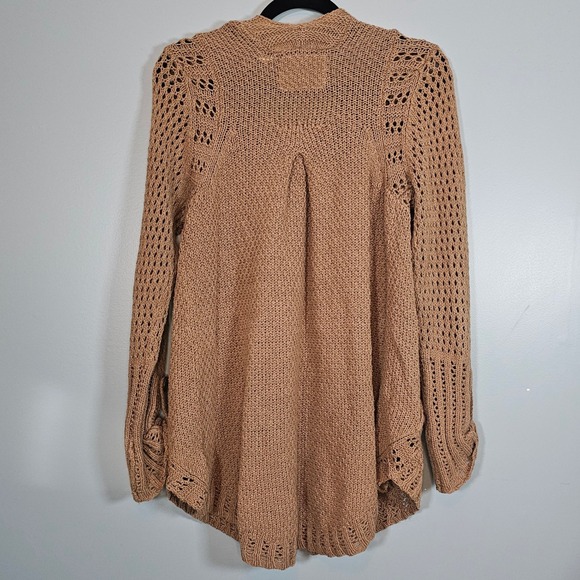 Angel of the North Anthropologie Women's Open Front Cardigan Sweater Brown S - Picture 2 of 6